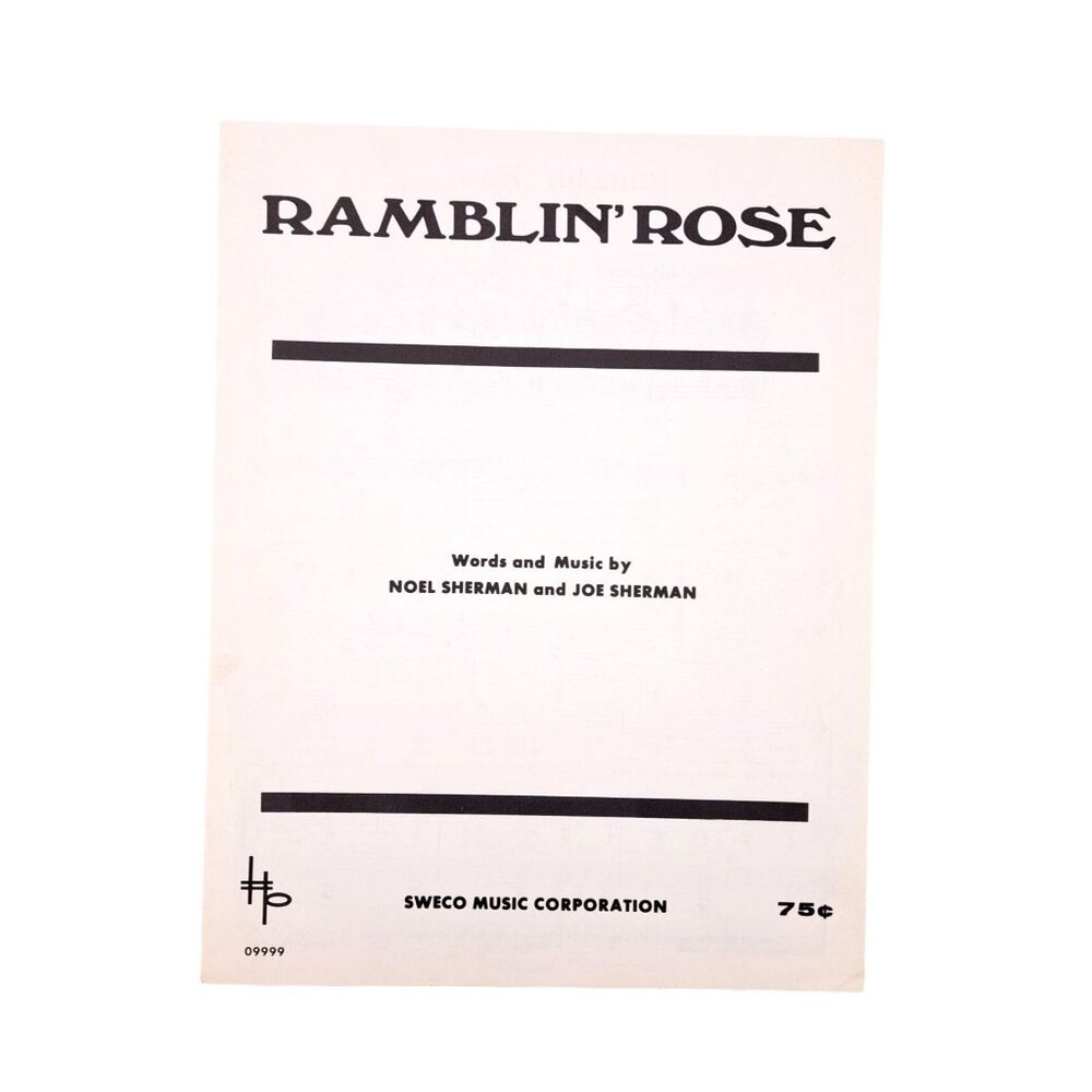 Vintage Ramblin' Rose Sheet Music Noel Joe Sherman 1962 Sweco Music Corporation